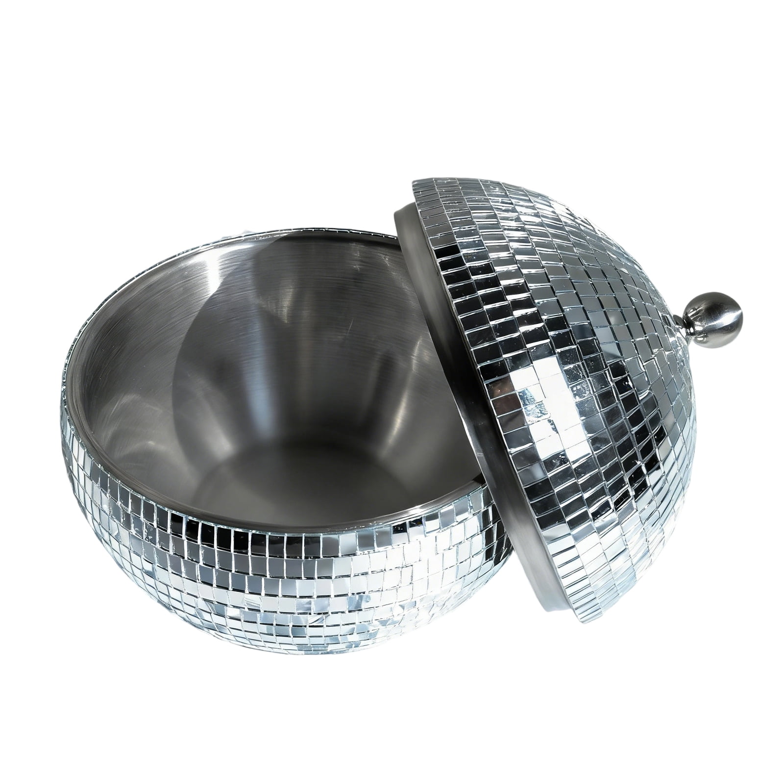 Discos Beverages Coolers Reflective Mirrored Ice Buckelt Container For Cocktails Parties Event And Home Kitchens