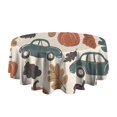 thumbnail image 5 of Trucks Pumpkins Fall Leaves Pattern Round Tablecloth 60" X 60",Wrinkle Wipeable Table Cloth for Kitchen Dining Room Picnic Patio Party, 5 of 5