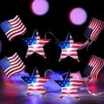 thumbnail image 4 of Independence Day Red White Blue Star Streamer Flag & Star Shape Lights Battery Operated USA Flag Patriotic Decor For Indoor Outdoor Ornaments Memorial Day 4th Of July Party Supplies, 4 of 6