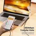 thumbnail image 4 of Cable de datos Toocki de doble codo de 90 grados PD 100 W, tipo C a tipo C, cable de carga rápida para iPhone 15, Samsung, Huawei y Xiaomi, 4 of 5