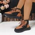 thumbnail image 5 of XIMIN Women Platform High Top Leather High Top Waterproof Industry Construction Sneakers Comfortable Lace Up Casual Fashion Athletic Shoes Everyday Wear, 5 of 8
