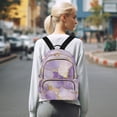 thumbnail image 7 of FORMRS Mini Backpack Purse for Women Quilted Travel Daypack Casual Shoulder Bag, Pastel Purple Marble Pattern, 7 of 7
