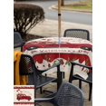 thumbnail image 4 of Outdoor Tablecloth with Umbrella Hole and Zipper, Valentine's Day Square Table Cloth 54x54 Inch Waterproof Tablecloth, Red Truck Love Heart Roses Romantic Rustic Picnic Table Cover for Patio Camping, 4 of 7