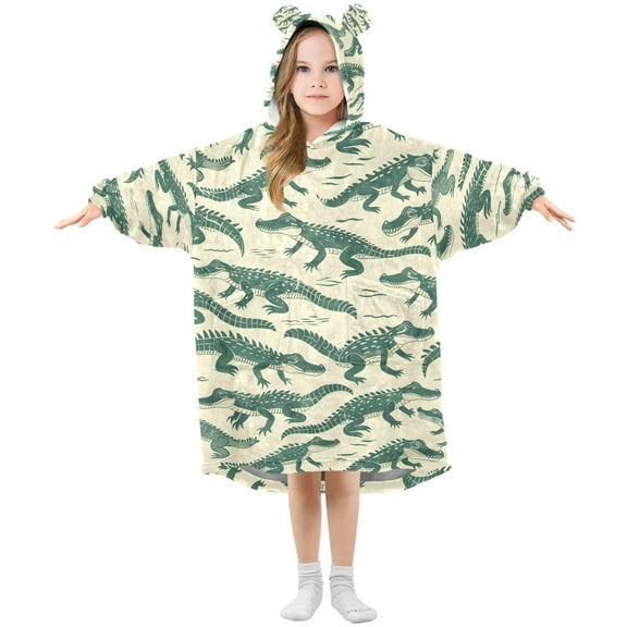 joogoo Wearable Blanket Hoodie for Crocodiles Oversized Sherpa Hooded 3-14 YR M