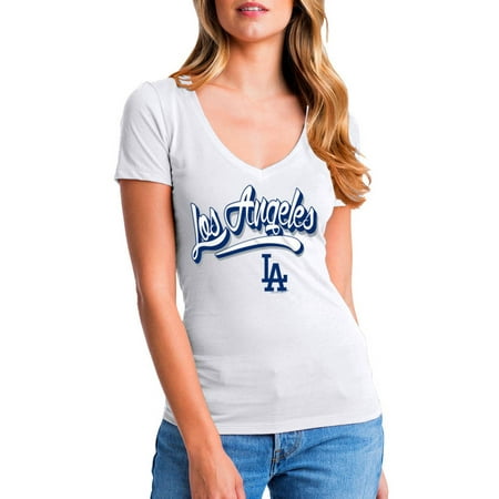 MLB Los Angeles Dodgers Women's Short Sleeve White Graphic