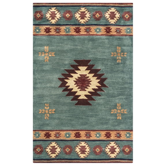 Rizzy Rugs Southwest Area Rug SU2008 Southwestern Green, 10' Round, Green