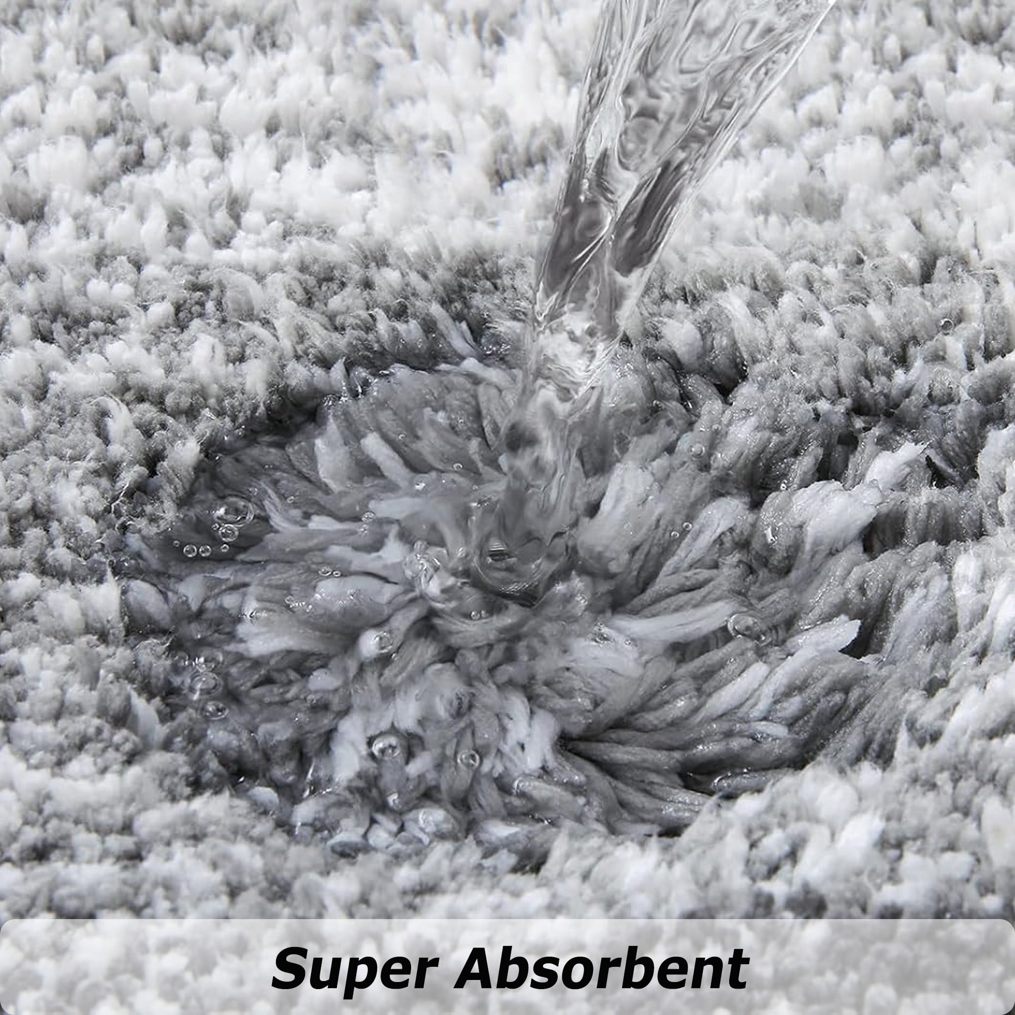 Artnice Microfiber Washable Bathroom Rugs, 24"x35" Gray Absorbent Bath Mats, Non-Slip Plush Ultra Soft Bathroom Mats