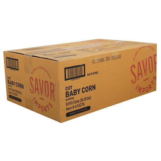 (Price/Case)Savor Imports Cut Baby Corn #10 Can - 6 Per Case