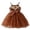Brown, variant on Girls Western Cowgirl Dress – Sleeveless Tulle Party Dress for Ages 3-10, Fringe Detail Belted Western Outfit, Cute Cowboy for Kids