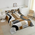 thumbnail image 4 of Erosebridal Brown Abstract Bedding Full Comforter Set, Chic Rectangle Down Comforter, Futuristic Minimalism Decor, Reversible, 4 of 8