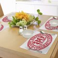 thumbnail image 4 of Ambesonne 80th Birthday Place Mats Set of 4, Happy Birthday Stamp, Standard Size, White Red, 4 of 6