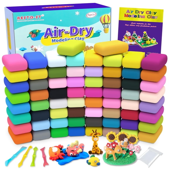 Arcilla de modelar AESTD-St Air Dry, 66 colores con herramientas para esculpir