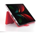 thumbnail image 6 of Galaxy Z Fold 2 5G Genuine Cowhide Leather Wallet Case,Flip Folio Magnetic Buckle Closure,Card Slots Holder,Cash Pockets Cover Case with Kickstand Cases for Samsung Galaxy Z Fold 2,Red, 6 of 7