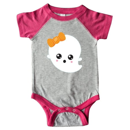 

Inktastic Cute Ghost Ghost Wearing Ribbon Halloween Gift Baby Girl Bodysuit