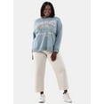 thumbnail image 5 of Terra & Sky Women's Plus Size Pink Floyd Graphic Sweatshirt with Long Sleeves, Sizes 0X-5X, 5 of 5