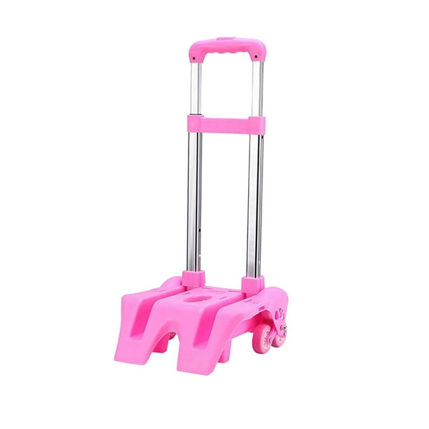 Mochila con ruedas y 6 ruedas, portátil, plegable, para viaje Rosa