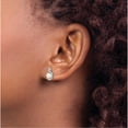 thumbnail image 3 of Sterling Silver Rhodium-Plated Fw Cultured Pearl & Diam. Earrings (13 X 7) Made In India qbe18jun, 3 of 5
