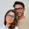 thumbnail image 4 of OPULIZE RIO Blue Light Blocking Reading Glasses - Flat Top Frame - Green - Mens Womens - Spring Hinges - B53-6 - +2.50, 4 of 6