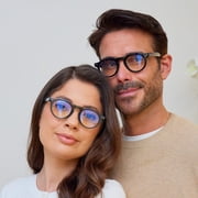 OPULIZE RIO Blue Light Blocking Reading Glasses - 5-Pack - Flat Top Frame - Black, Brown & Blue Tortoiseshell, Green, Gray - Mens Womens - BBBBB53-12367 - +2.00