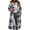 Black, variant on SYwaren Women's Woolen Irregular Plaid Jacket Lapel Zip-Up Long Sleeve Tweed Cardigan with Chest Pocket Outerwear Top