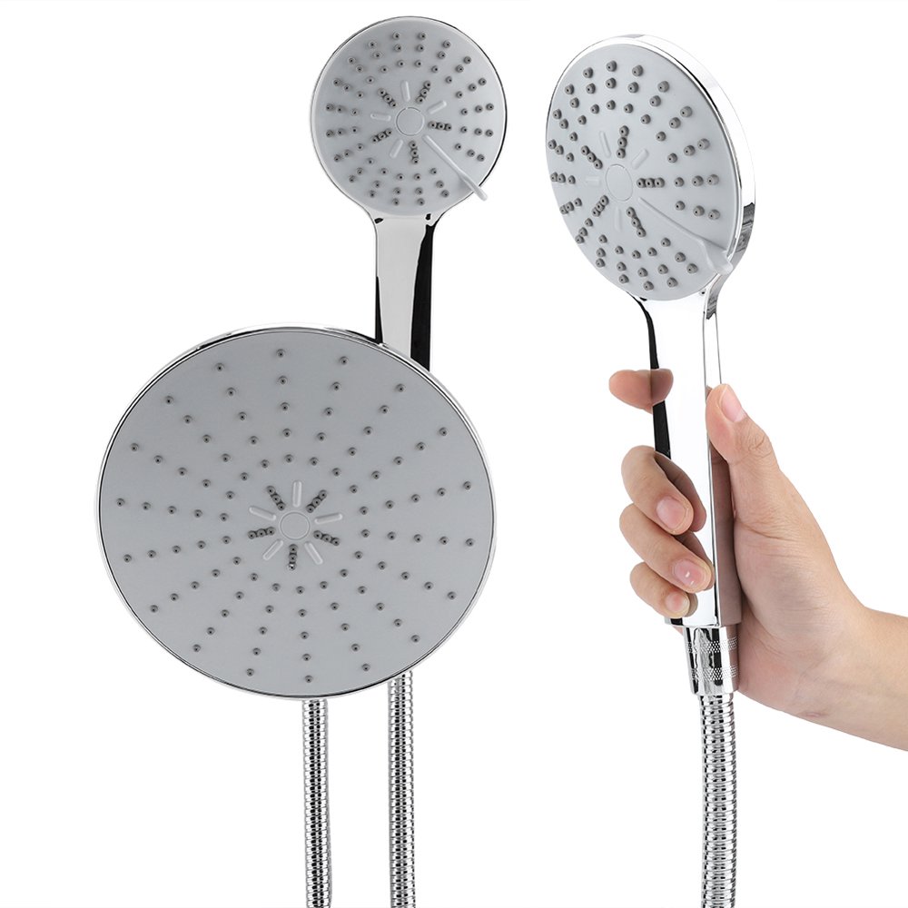 Mgaxyff Dual Shower Head, Chrome Plate High Pressure 3 Way Multi