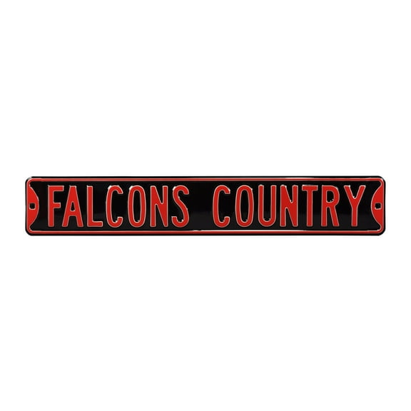 Black Atlanta Falcons 6" x 36" Steel Street Sign