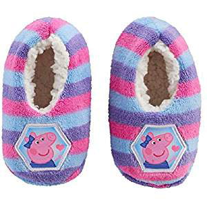 Peppa Pig Slipper Sock For Girls Faux Fur Babba Toddler Size Fits Age 3T- 4T (Fits Toddler Ages 2T-3T)