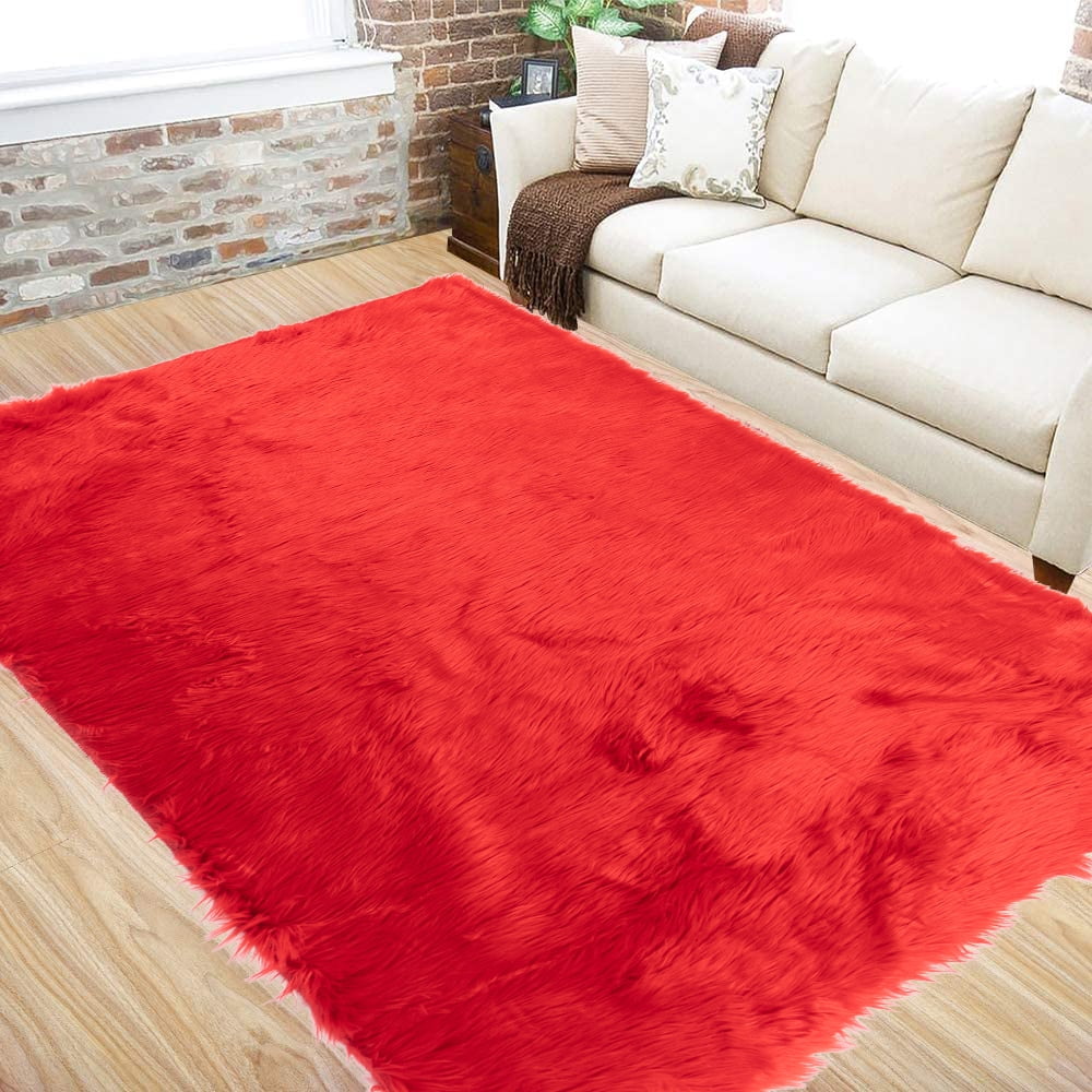 Context Ultra Soft Fluffy Rugs, Faux Fur Sheepskin Area Rug for Bedroom