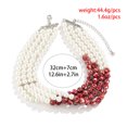 thumbnail image 3 of NICKSUN Women Halloween Multi‑Layer Choker Necklace, White Imitation Pearl & Red Speckled Beaded Collar Choker, Gothic Cosplay Statement Neck Jewelry for Halloween Party Costume, 3 of 8