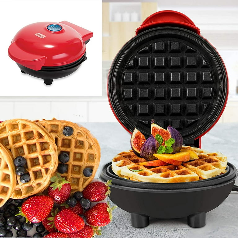 2 Pack 4 Mini Personal Electric Waffle Maker, Hash Browns, French Toast  Grilled Cheese, Quesadilla, Brownies, Cookies Breakfast Lunch Maker Machine
