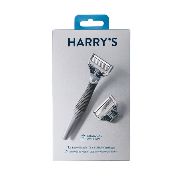 Harry's Men's Razor: 1 Charcoal Razor Handle + 2 Razor Blade Cartridges