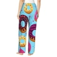 thumbnail image 3 of Disketp Donuts Print Women'S Comfy Pajama Pants Casual Drawstring Palazzo Lounge Wide Leg Pants, 3 of 9
