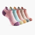 thumbnail image 4 of Calcetines deportivos para mujer, 6 pares de calcetines, calcetines deportivos de algodón, calcetines cortos transpirables, calcetines acolchados para correr para mujer, 4 of 4
