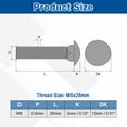 thumbnail image 2 of Uxcell 30Pack M5 x 25mm Stainless Steel Carriage Bolts Round Head Square Neck, Silver, 2 of 7