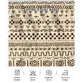 thumbnail image 5 of Abstract Boho Wrap Around Bed Skirts for King Bed 18" Drop,Bed Skirt with Adjustable Elastic Belt Dust Ruffle Bed Valance for Bedroom Hotel Modern African Ethnic Geometric Beige Bed Frame Cover, 5 of 7