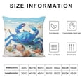 thumbnail image 5 of Fenyluxe Ocean Theme Nautical Square Throw Pillow Case Beach Summer Throw Pillow Covers Seahorse Crab Mediterranean Style Decorative Cushion Case for Sofa Couch Bed 20x20in, 5 of 5