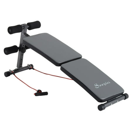 Soozier Adjustable Ab Decline Sit Up Bench With Resistance Band