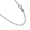 thumbnail image 3 of JewelStop 10k Solid White Gold 0.8 mm Singapore Chain Necklace, Spring Ring Clasp - 18 inches, 3 of 6
