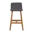 thumbnail image 4 of CorLiving Bennett Set of 2 Upholstered Low Back Indoor Barstools with Wood Frames, 4 of 9