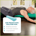 thumbnail image 6 of Cotton Batting 28x7x6" Yoga Bolster - Studio Grade Pranayama Yoga Pillow with Natural Cotton Cover - Made In USA, Aqua, 6 of 8