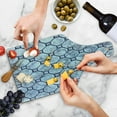 thumbnail image 4 of Marble Print Cutting Board, Retro Marble Tiled Spiral and Round Circular Bound Tied Old Fashion Shapes Design, Tempered Glass Cutting and Serving Board, Wine Bottle Shape, Grey, by Ambesonne, 4 of 5
