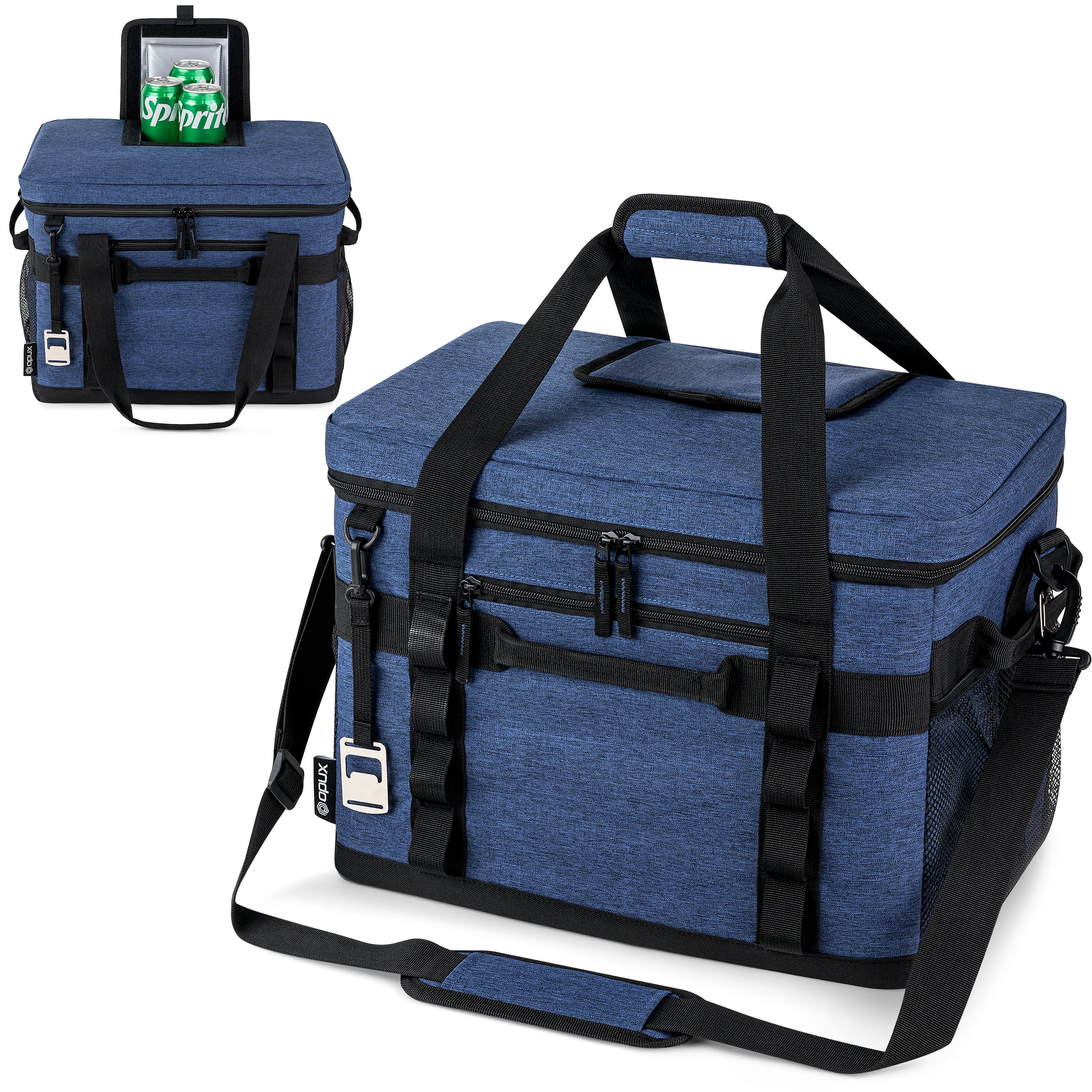 OPUX Cooler Bag, 48 Cans Insulated Soft Collapsible Portable Cooler, Soft Sided Leakproof Cooler for Beach Camping with Shoulder Strap, Ice Chest for Travel Road Trip Picnic, Navy Blue
