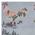 thumbnail image 2 of SAFAVIEH Novelty Gracelyn Roosters and Chicks Wool Area Rug, Blue/Yellow, 5' x 8', 2 of 4