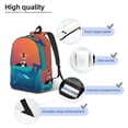 thumbnail image 4 of Yiaed Lighthouse and Whale Print Backpack, Premium Laptop Backpack, Travel Backpack for Women, Lightweight Backpacks, Comfortable Back Pack-Medium, 4 of 5
