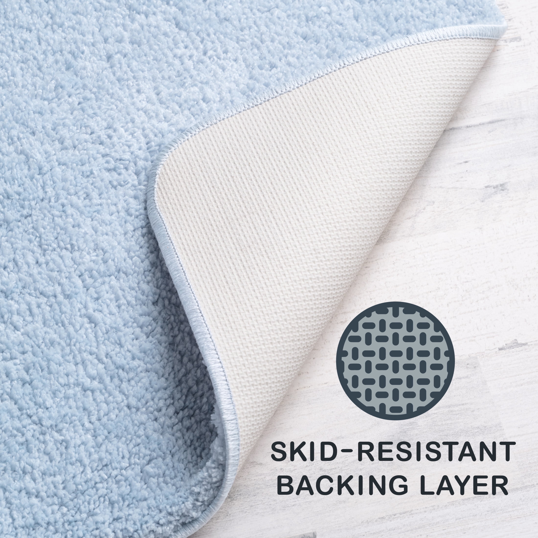 Mainstays Basic Polyester Large Bath Rug, Blue Shell, 24" x 40"
