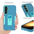 thumbnail image 4 of CoverON For Samsung Galaxy S23 FE Phone Case, Military Grade Heavy Duty Full Body Kickstand Cover, Turquoise, 4 of 9