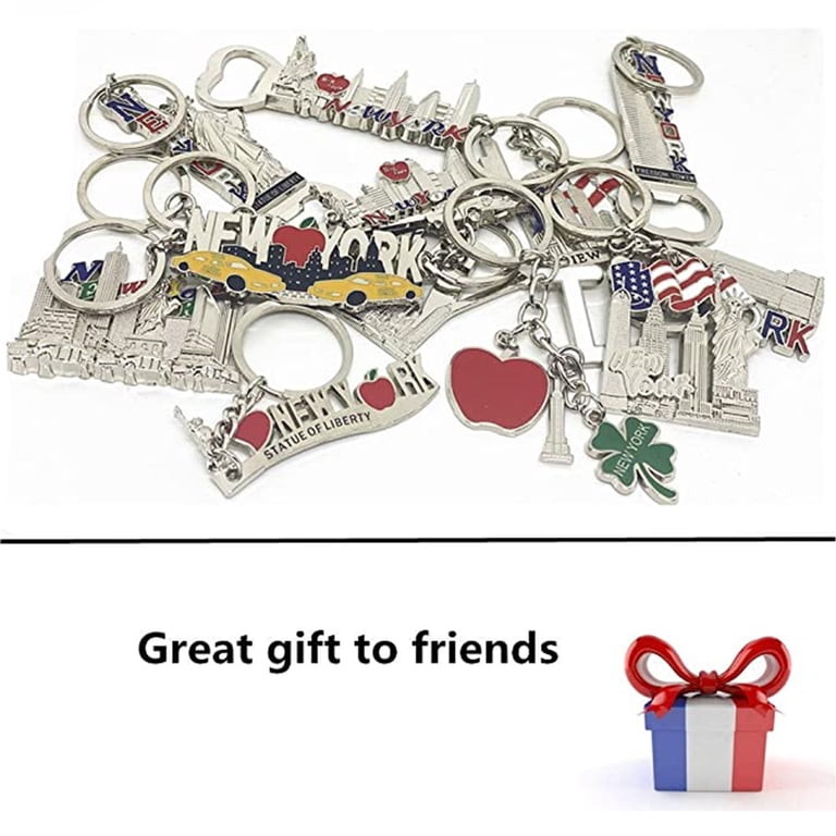 TSY TOOL, Souvenir Keychain, 12 Pack, Silver NYC Landmark