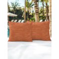 thumbnail image 6 of Outdoor Pillows Waterproof, Terracotta Orange Solid Color Bedding Throw Pillows with Insert for Couch Sofa Bed, Minimalist Vintage Linen Texture 18x18 Inch Pillowcases Patio Pillow Set of 2, 6 of 8