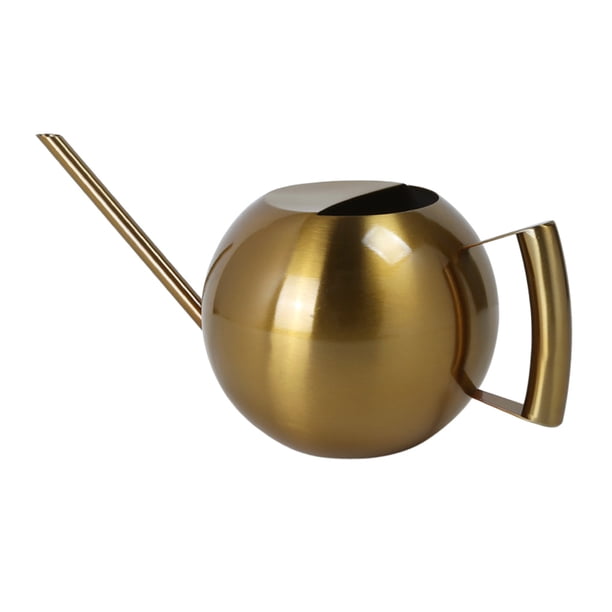 Regadera de acero inoxidable retro de 1000 ml, herramienta de jardinería con caño largo para plantas de jardín, color dorado Kearding HA3631-02B