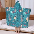 thumbnail image 5 of Colorful Fantasy Creatures UFO Pattern Hooded Bath Towel，50"x30" for Ages 3 To 12 Kids, Quick Dry Lightweight Soft Microfiber Hood Beach Towel Cover Up for Kids, 5 of 7